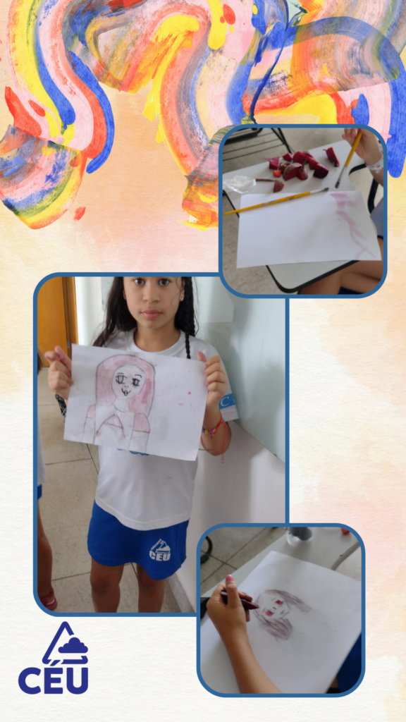 🎨🍎 Explorando a Criatividade: Pinturas com Frutas, Verduras e Carvão no 4º Ano! 🥦🖌